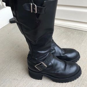 Vintage Muro Leather Platform Motorcycle Boots